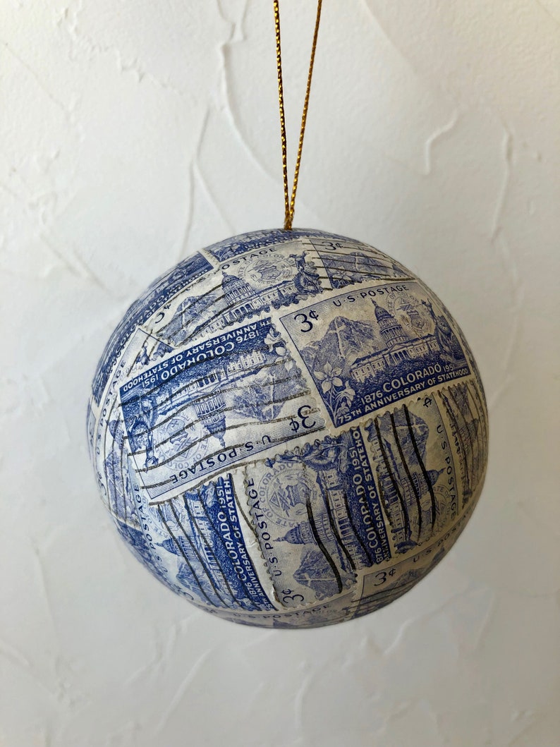 Postage Stamp Ornament Colorado State Ornament
