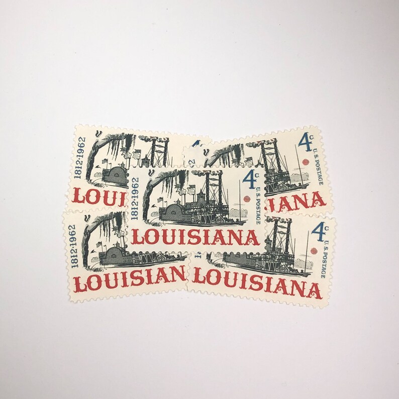 Louisiana Statehood Stamps 10 Unused Vintage Postage Stamps Etsy