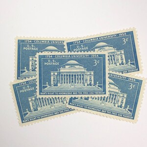 Columbia University Stamps 10 Unused Vintage Postage Stamps 3 Cents 1949 image 3