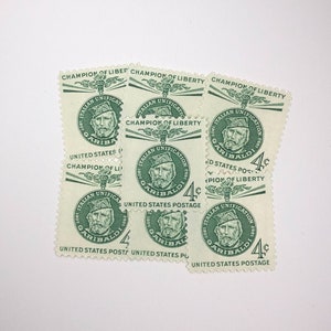 Giuseppe Garibaldi | 10 Unused Vintage Postage Stamps | 4 Cents | 1960 image 2