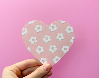 Flower Power Heart Stationery Set | Letterpressed Valentine's Day Stationery