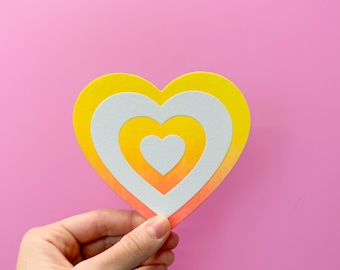 Sunset Heart Stationery Set | Letterpressed Valentine's Day Stationery