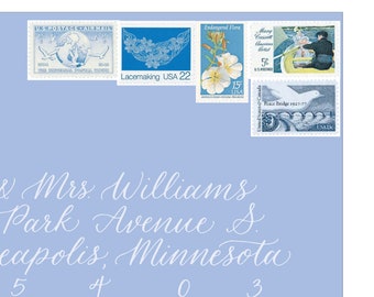 Something Blue | Vintage Stamps | Unused Postage Stamps | For 5 Letters | 70 Cents