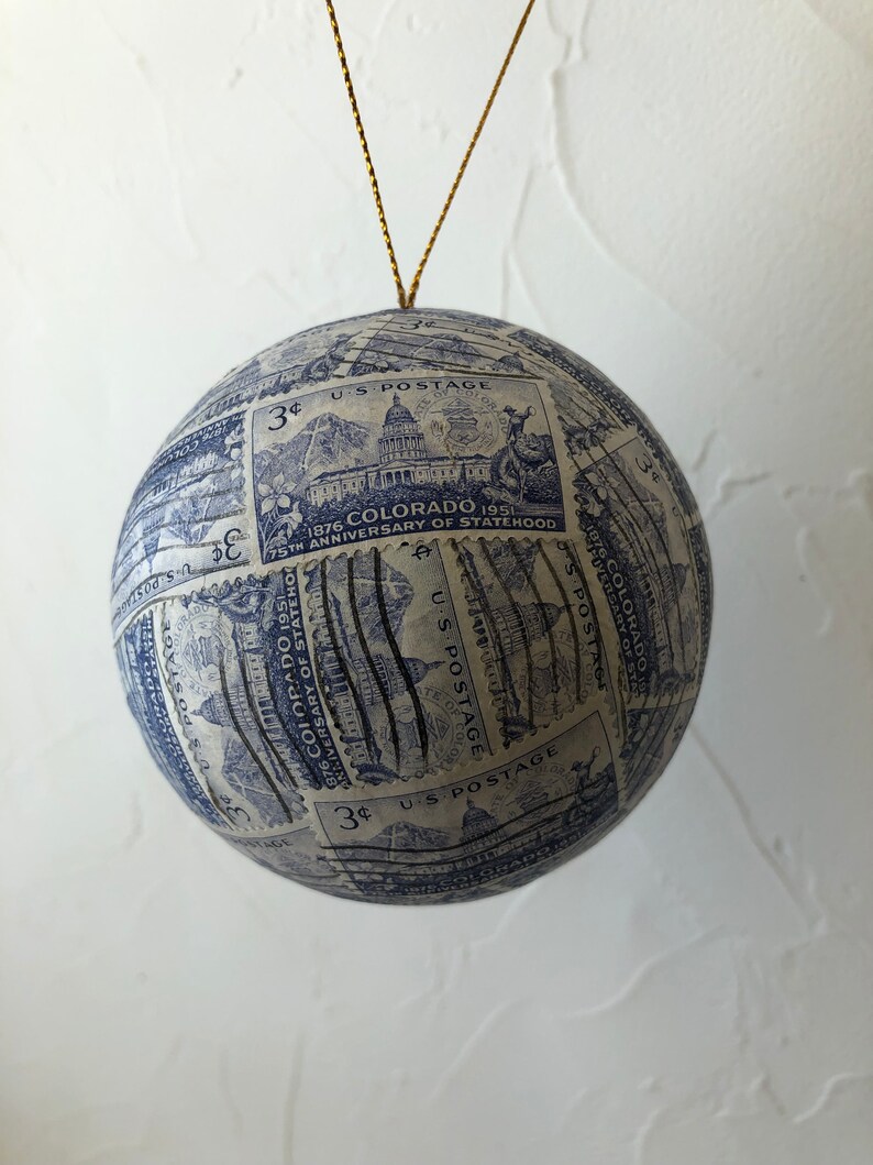 Postage Stamp Ornament Colorado State Ornament