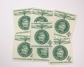 Giuseppe Garibaldi | 10 Unused Vintage Postage Stamps | 4 Cents | 1960