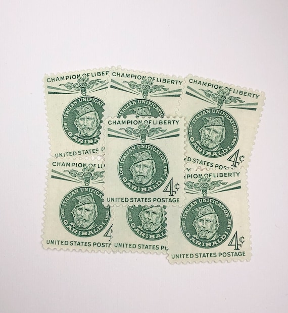 Giuseppe Garibaldi | 10 Unused Vintage Postage Stamps | 4 Cents | 1960
