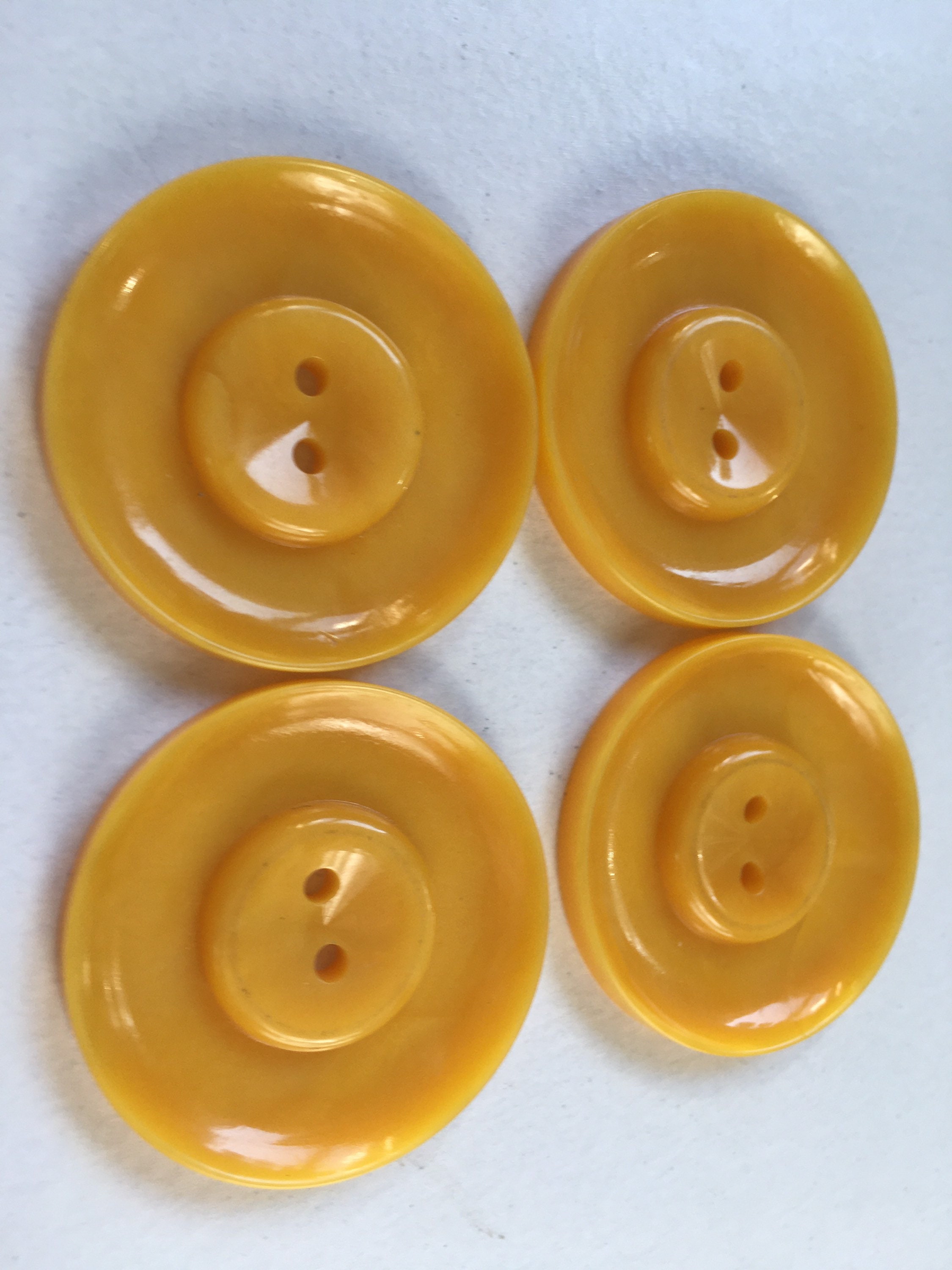 Large bright yellow vintage buttons 3.5cm wide Etsy