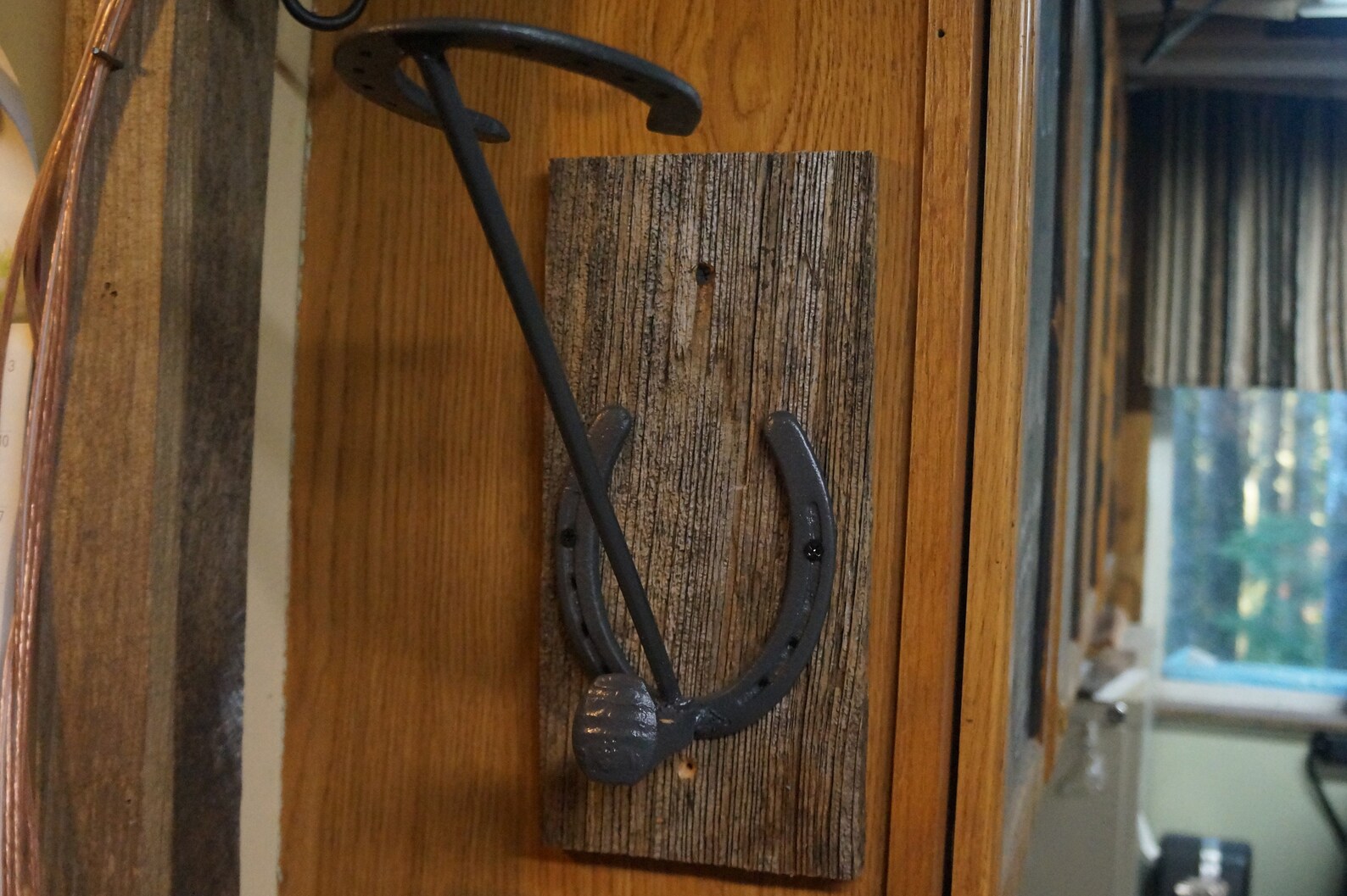 Horseshoe Hat Rack with Railroad Spike Coat Hanger Etsy