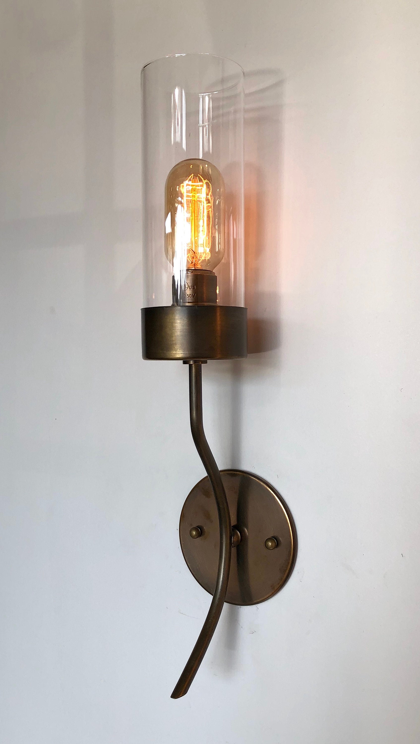 Modern Cylinder Glass Wall Light - Etsy