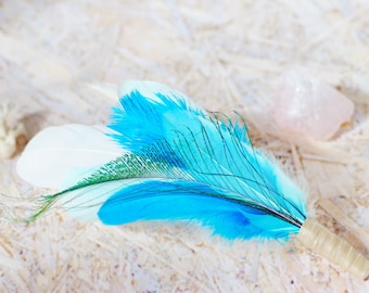 Peacock, Goose, Ostrich, Pelican, Pigeon feathers smudge fan_witchcraft_shaman_wiccan_pagan_altar tools