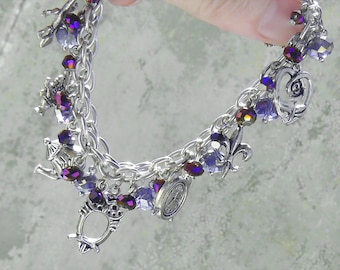 Alice in Wonderland Charm Bracelet, Handmade Jewelry