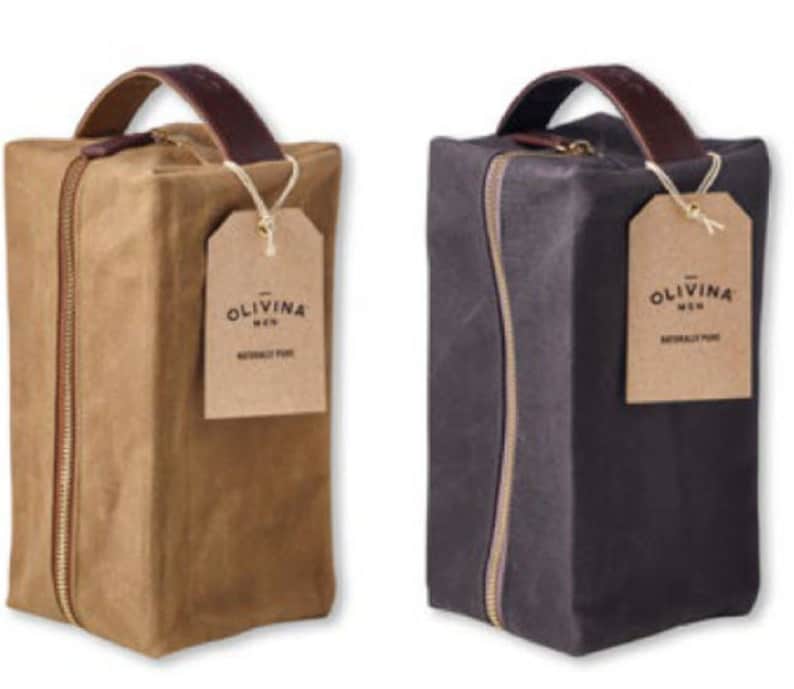 Gold Mens waxed canvas personalized Travel Bag Blue