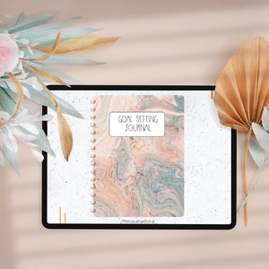 Goal Setting Journal - 10 Goals, Planning and Recap Pages, With Functional Tabs and Fully Linked