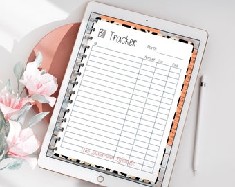 Inserción del planificador digital Bill Tracker (imprimible)