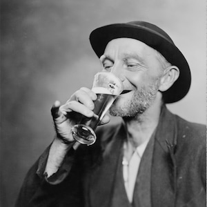 Beer Drinker, Prohibition Wall Art, Bar ArtProhibition, Bar Cart Accessories, Speakeasy Decor, Man Cave - Funny Photo - Print Vintage