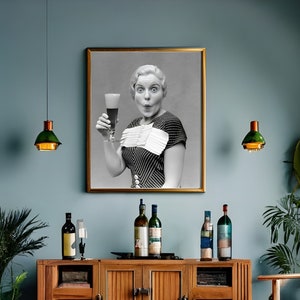 Funny Photo Beer Gift Bar Cart Decor Lady Lounge Man Cave Prohibition Wall Art Speakeasy Decor Bar Art Funny Old Vintage Photo Cocktail Time
