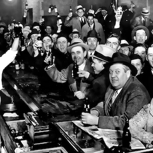 Prohibition Repeal Vintage Photo 1933 Bar Cart Decor Speakeasy Art Gatsby Party Wedding Roaring 20s Gift for Him Man Cave Pub Print Brewery