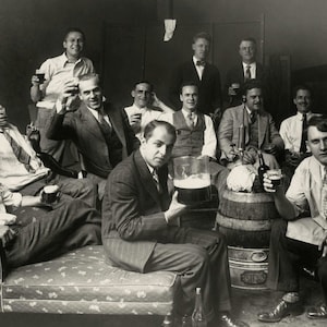 Prohibition Photo, Speakeasy Decor, Bar Cart Decor, Vintage Photo, Bar Decor, Beer Lover Gift, Man Cave Decor, Prohibition Party