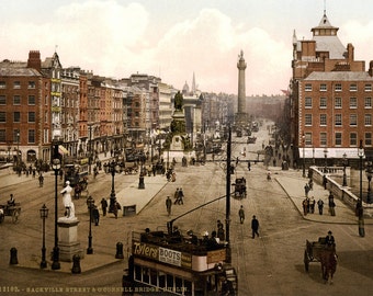 Dublin Ireland Photo Print: Vintage O'Connell Bridge & Street Car