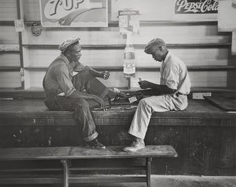 1940s Black American Card Players Photo: Vintage History Print