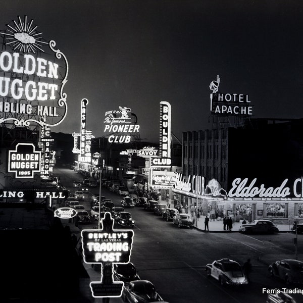 Las Vegas - 1940s - Photo - Golden Nugget - Pioneer Club - Photograph - Picture - Eldorado Club - Vegas - Man Cave - Wall Art - Wall Decor