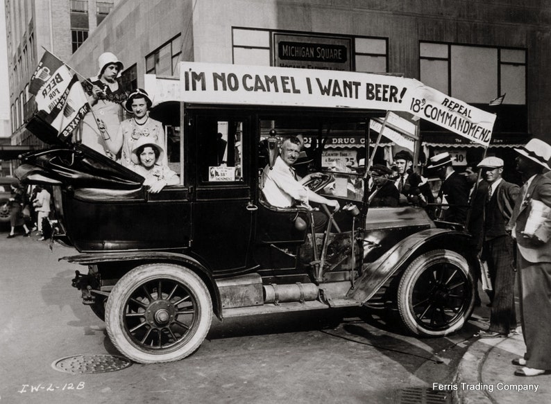 Prohibition Rally Button Repeal Prohibition Parade Bar Decor 1930s Vintage Photo Speakeasy Wall ...