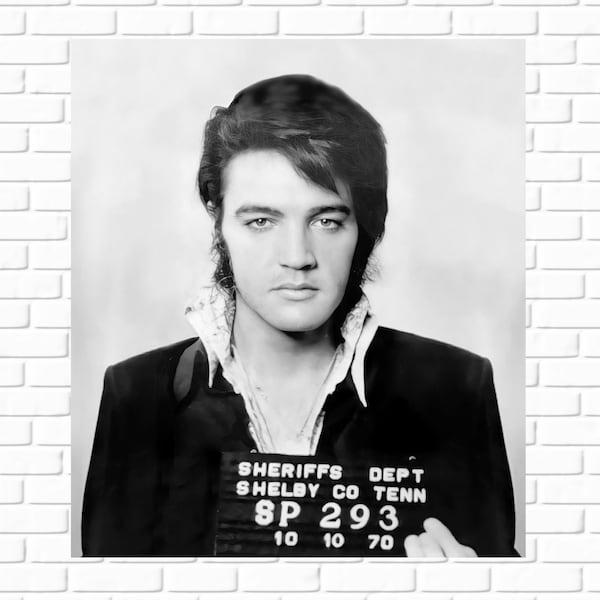 Elvis Presley, Mugshot, Photo, Rock N Roll, History, Rock Art, Rock Decor, King of Rock, Celebrity Art