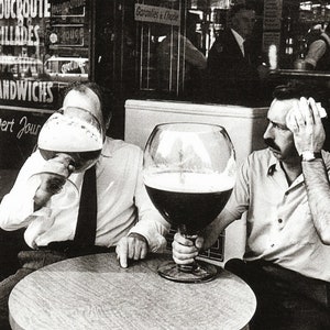 Vintage Beer Drinkers Photo Print: Pub Bar Decor