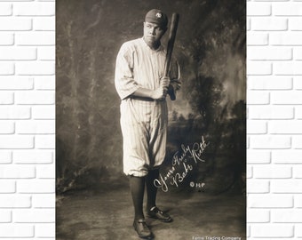 Babe Ruth - 1920 - Gift for Yankees Fan - Photo - New York Yankees - Photograph - Print - Picture - Baseball Vintage
