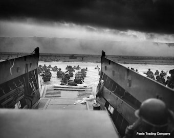 Normandy Invasion - D-Day - Photo - 1944 - Operation Overlord - WWII - Photograph - WW2 - Print Vintage