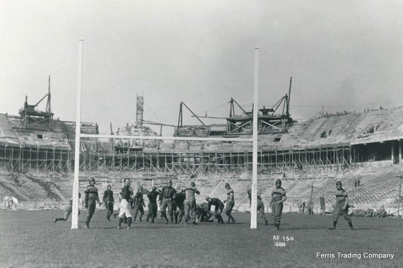 Ohio Stadium Construction Photo Print - 1922 Vintage Football Art