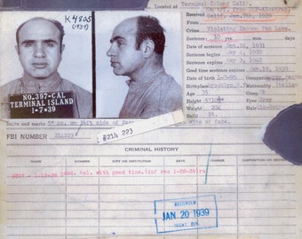 Al Capone 1939 Mugshot - Vintage Crime Photo - Gangster Art - Mob History Print
