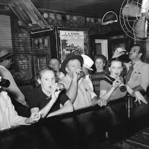 Beer Drinkers - Louisiana - Photo - Print - Tavern - Bar - Prohibition - Repeal - 18th Amendment - Photograph, bar - Whiskey - Vintage - Art
