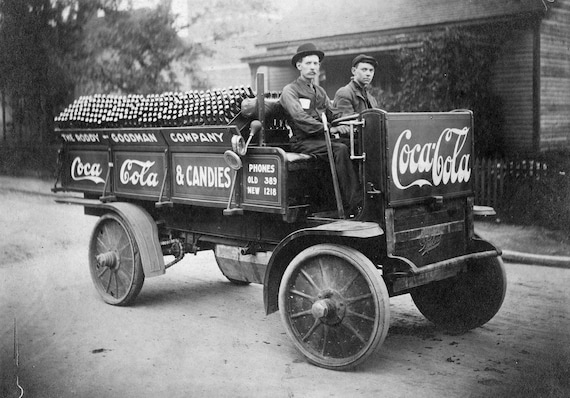 Vintage Coca Cola Truck Photo: Collectible Coke Advertising Print 