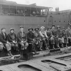 Women Rivet Heaters and Passers On - 1919 - Photo - Women - Woman - Feminism - Female - Work - Art - Print - America - USA - Workers - Work