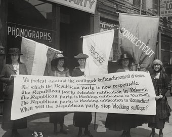 Sufragio femenino - 1920 - Vintage - Foto - Antiguo - Imagen - Derechos civiles - Derechos de voto - Sufragio - Libertad - Historia - Fotografía