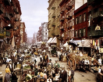 New York City - Mulberry Street - 1900 - Photo - Print - Manhattan - Little Italy - Italian Neighborhood - Photograph - Vintage - NYC