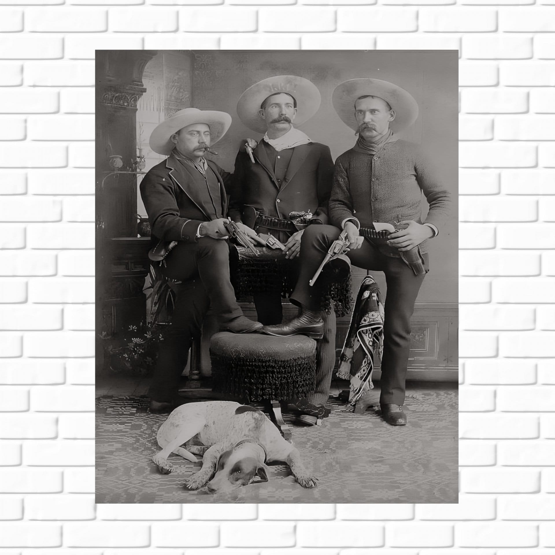 Vintage Cowboys Photo – Wild West Art Print With Dog - Etsy