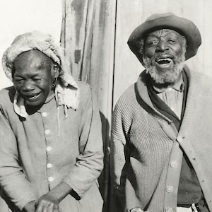 Vintage 1914 African American Art Photo of African American Couple Laughing | Black History Month | Civil Rights History | Black Decor