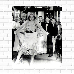 Flapper Hiding Liquor Bar Decor Prohibition Speakeasy Wall Art 1920s Vintage Photo Roaring 20s Poster