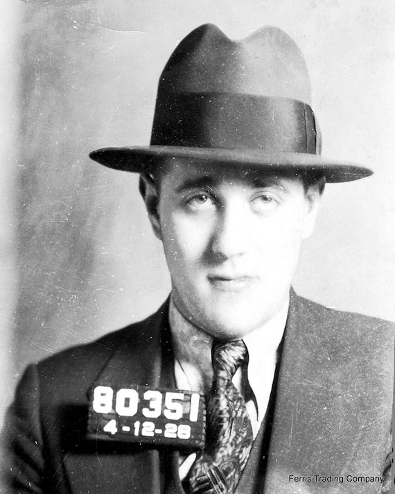 1930's BUGSY Benjamin Siegal Mugshot Mafia Gangster Photo 4"x6" Sepia Reprint 