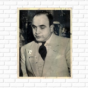 Al Capone - Vintage - Photograph - 1920s - Speakeasy - Print - Photo - Prohibition - Chicago - Mafia - Mob - Mobster - Man Cave Vintage