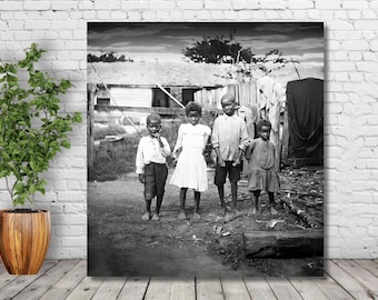 Vintage Black History Photo Print: African American Children, Southern Life