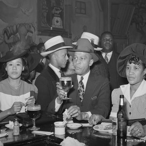 African American - Photo - Harlem - 1940s - Beer -  African American - History - Bar Decor - Speakeasy - New York - Photograph - Picture