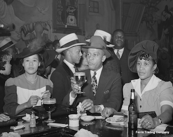 African American - Photo - Harlem - 1940s - Beer -  African American - History - Bar Decor - Speakeasy - New York - Photograph - Picture