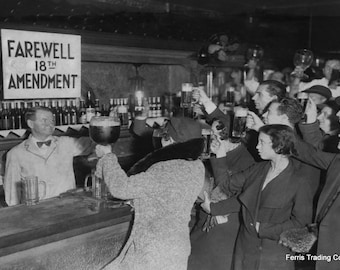 Prohibition Repeal Bar Decor Speakeasy Wall Art 1933 Vintage Photo
