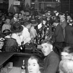 Bar Wall Art Prohibition Photo Vintage Liquor Store Print Retro Wall Art for Speakeasy Brewery Tavern Man Cave