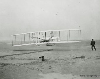 Wright Brothers First Flight - 1903 - Photo - Kitty Hawk - NC - Photograph - Picture Vintage