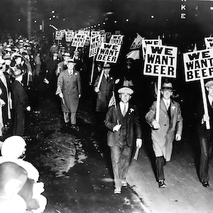 We Want Beer Photo Prohibition Art Bar Cart Decor Speakeasy Theme Tavern Pub Roaring 20s Gatsby Party Wedding Vintage Print Man Cave Gift