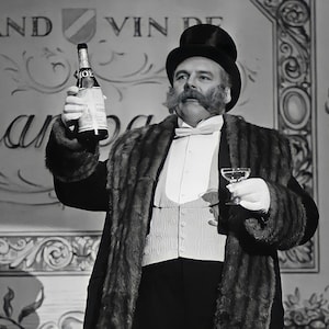 Man Toasting Bar Wall Art Vintage Beer Photo Black and White Print Speakeasy Decor Old Fashioned Bar Poster